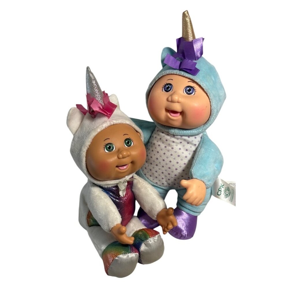 2 Cabbage Patch Unicorn Dolls Kids Fantasy Friends Plush 9" Set of 2